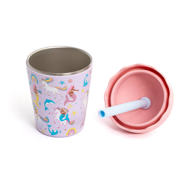 Mermaids and Unicorns Mini Smoothie Cup & Straw 200ml