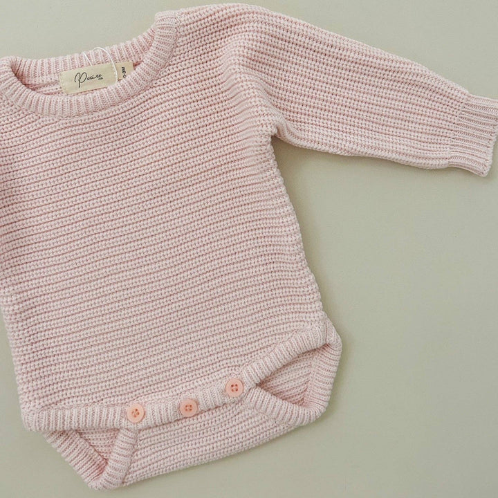 Classic Ribbed Romper - Baby Pink
