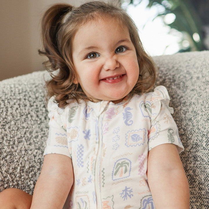 Onesie | Day or Night Short Sleeve with Frill - Resort
