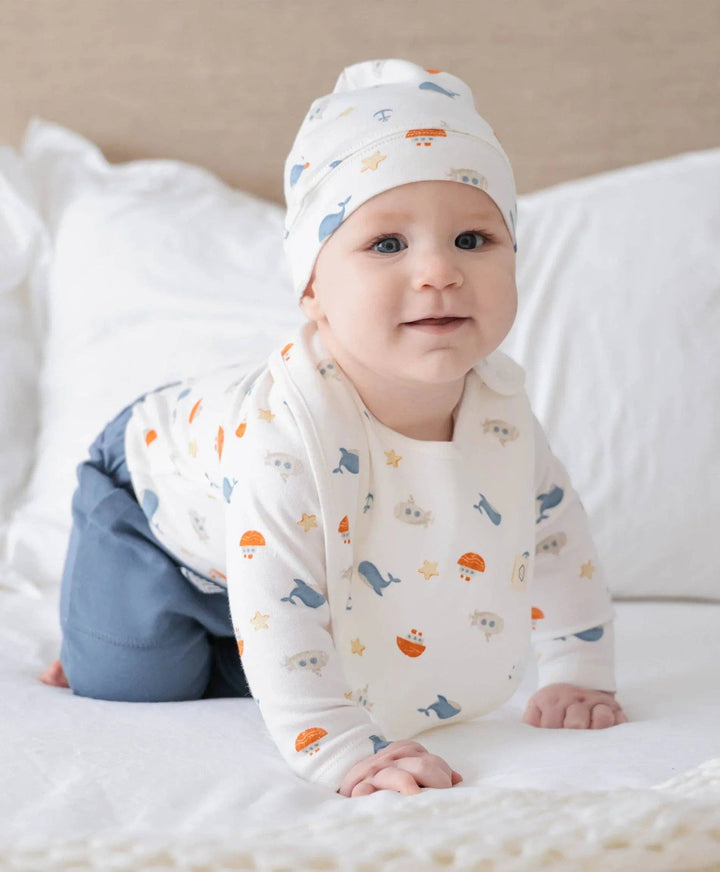 Organic Cotton Bib - Sea