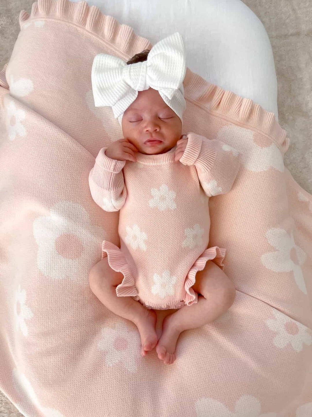 Flora Frill Blanket | Pink