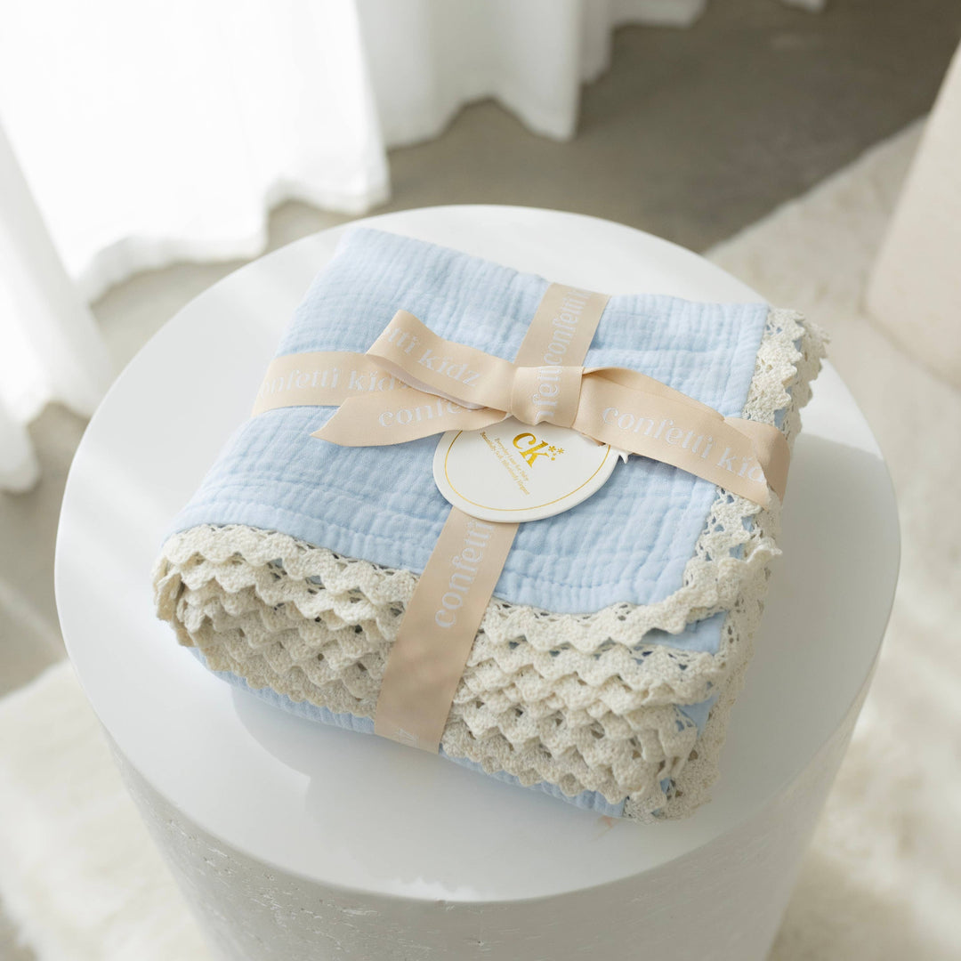 Classic Muslin Blanket | Soft Blue