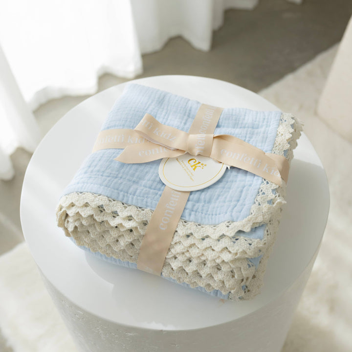 Classic Muslin Blanket | Soft Blue