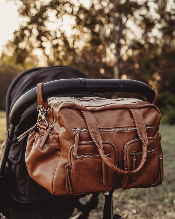 Carry All Nappy Bag - Tan Vegan Leather