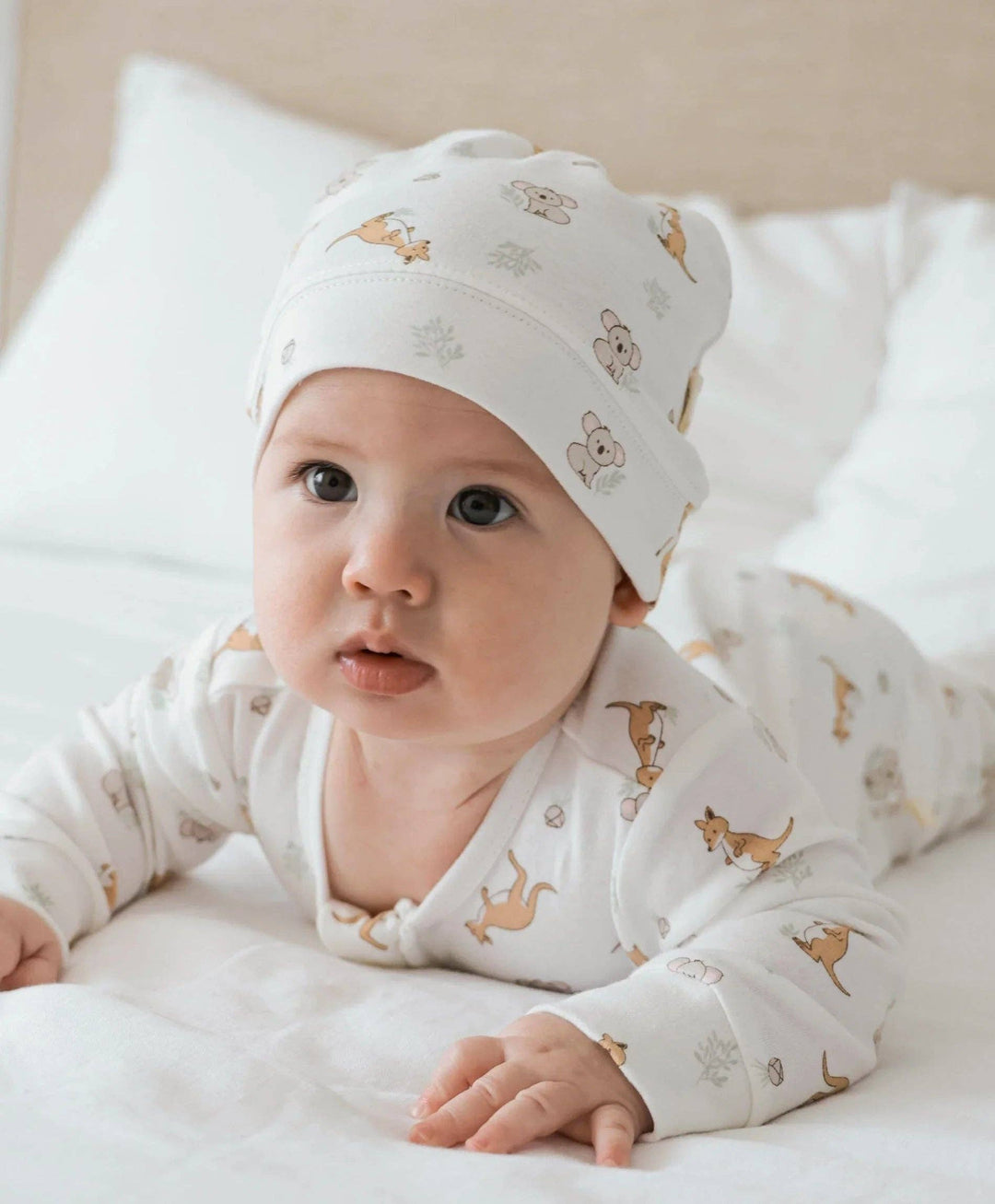 Organic Cotton Beanie - Kangaroo & Koala