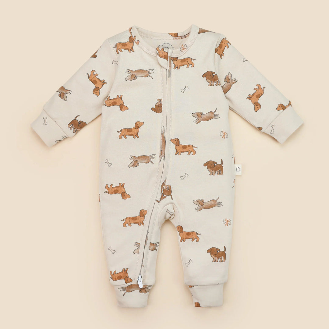 Organic Cotton Growsuit - Dachshund Dog