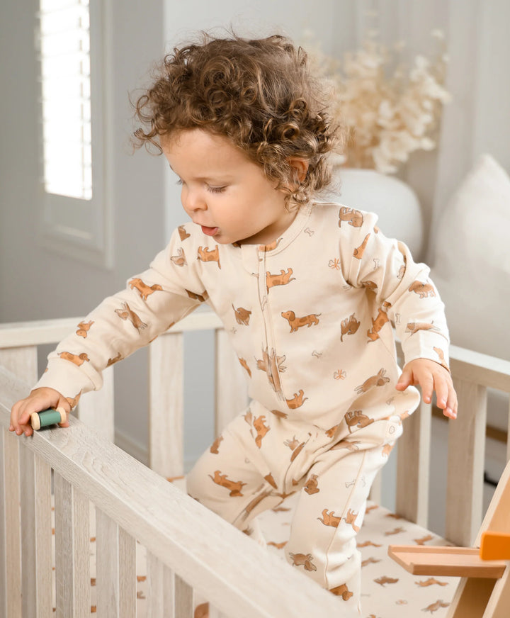 Organic Cotton Growsuit - Dachshund Dog