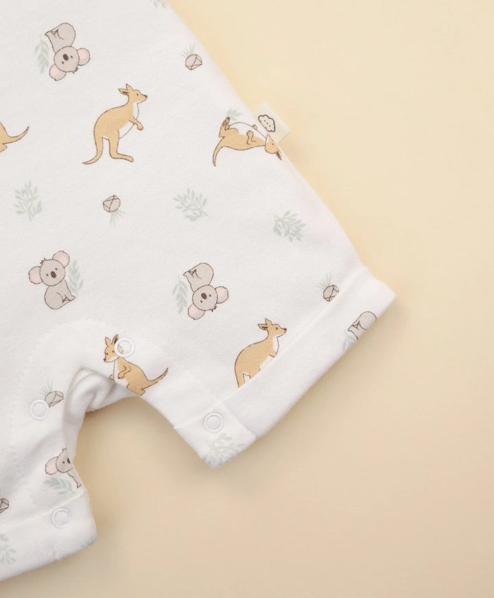 Organic Cotton Romper - Kangaroo and Koala