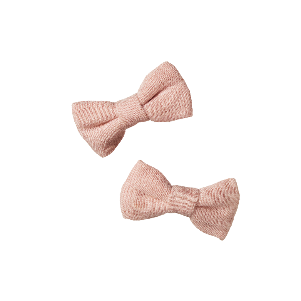 Bow Hair Clips | 2 Pack - Rose Dust