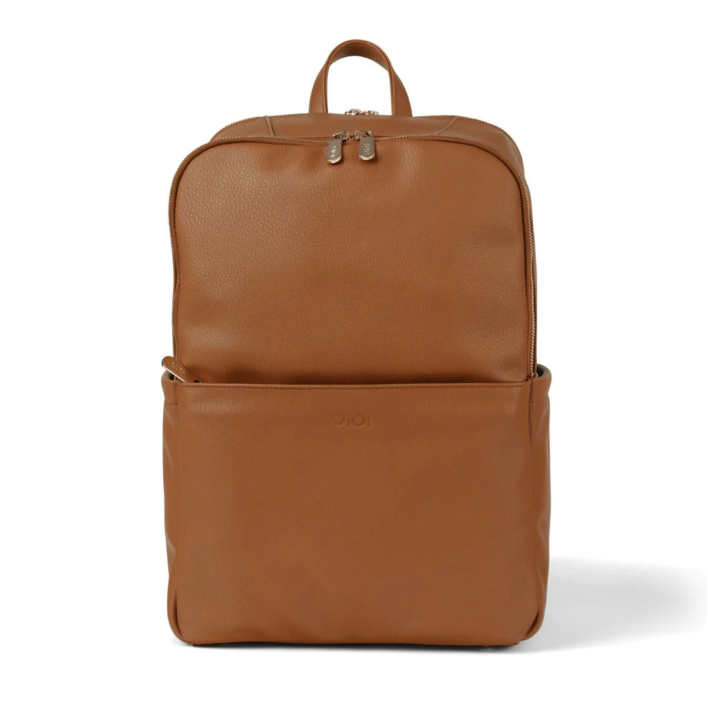 Nappy Backpack | Multitasker - Chestnut Brown Vegan Leather