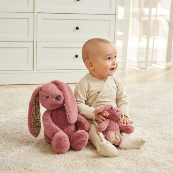 Bunny Rattle  | Small - Floral - Raspberry