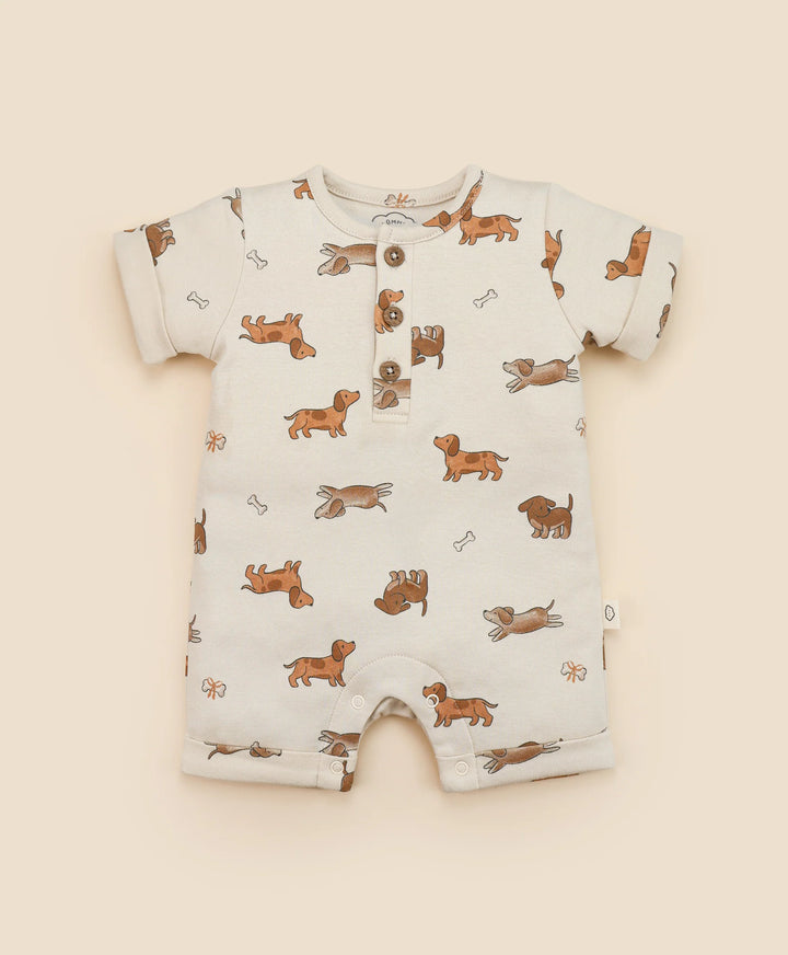Organic Cotton Romper - Dachshund Dog