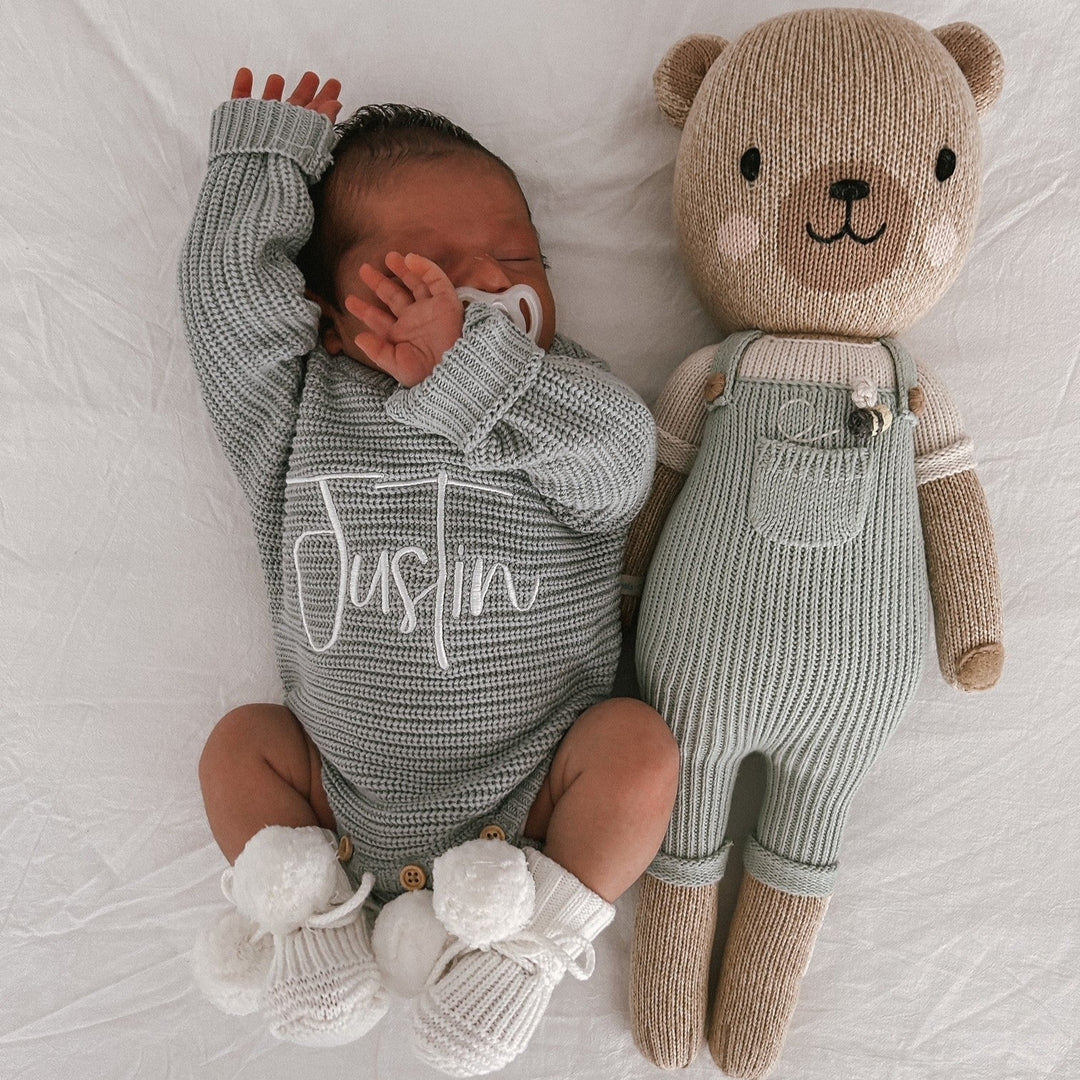 Classic Ribbed Romper - Sea