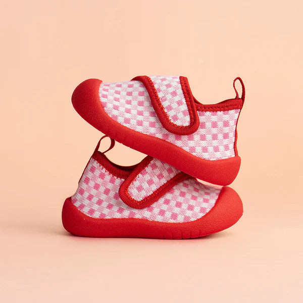 Shoes | Duckies Velcro - Strawberry Checker