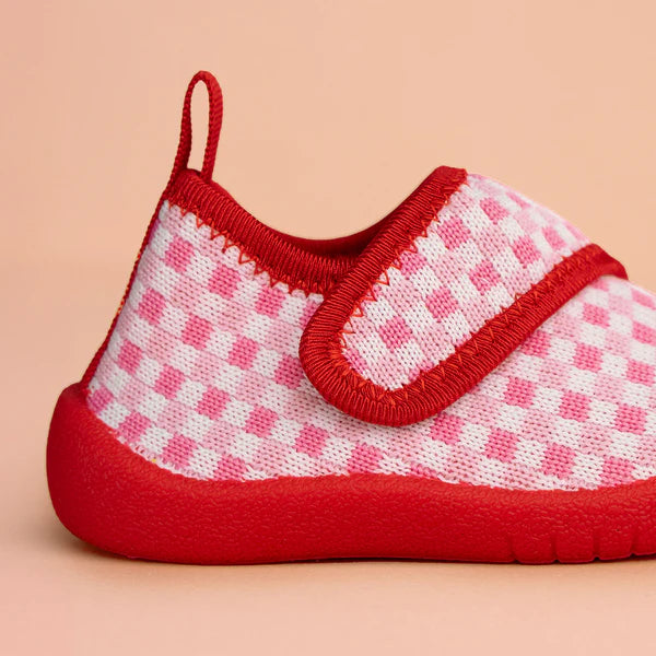 Shoes | Duckies Velcro - Strawberry Checker