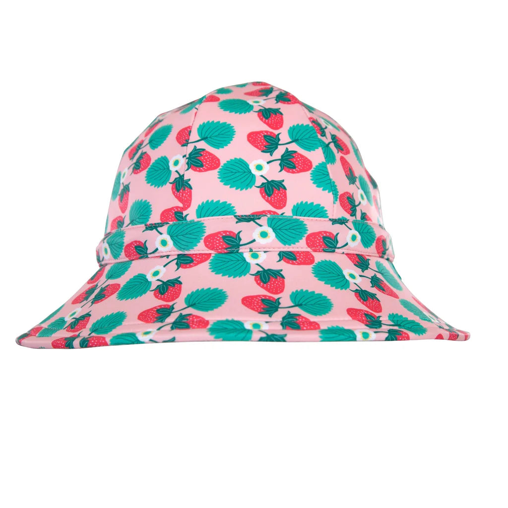 Swim Hat | Wide Brim - Strawberry