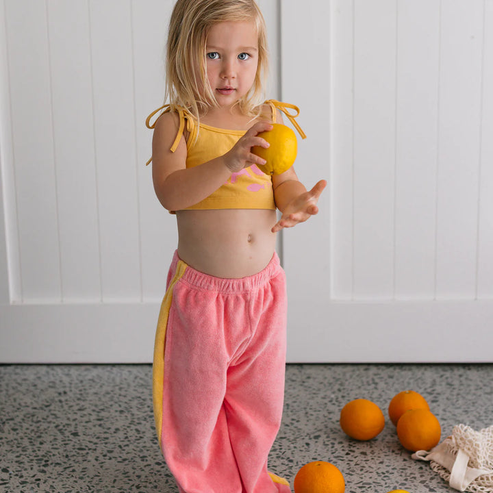 Ciao Tutti Wide Leg Pants - Pink Icing & Golden Cream