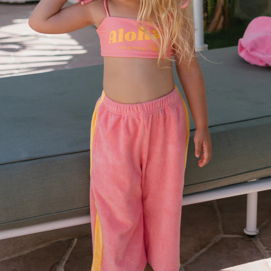 Ciao Tutti Wide Leg Pants - Pink Icing & Golden Cream