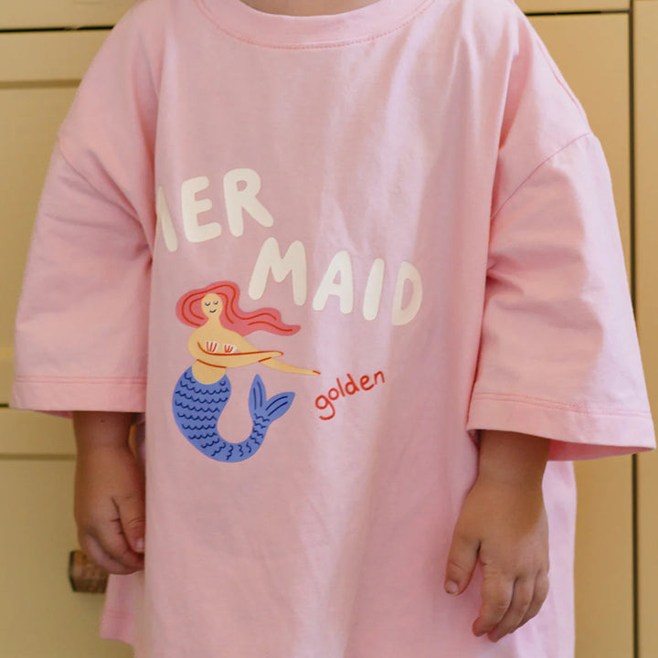 Mid Sleeve Tee | Mermaid - Pink Cream