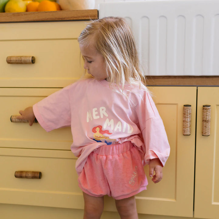 Mid Sleeve Tee | Mermaid - Pink Cream