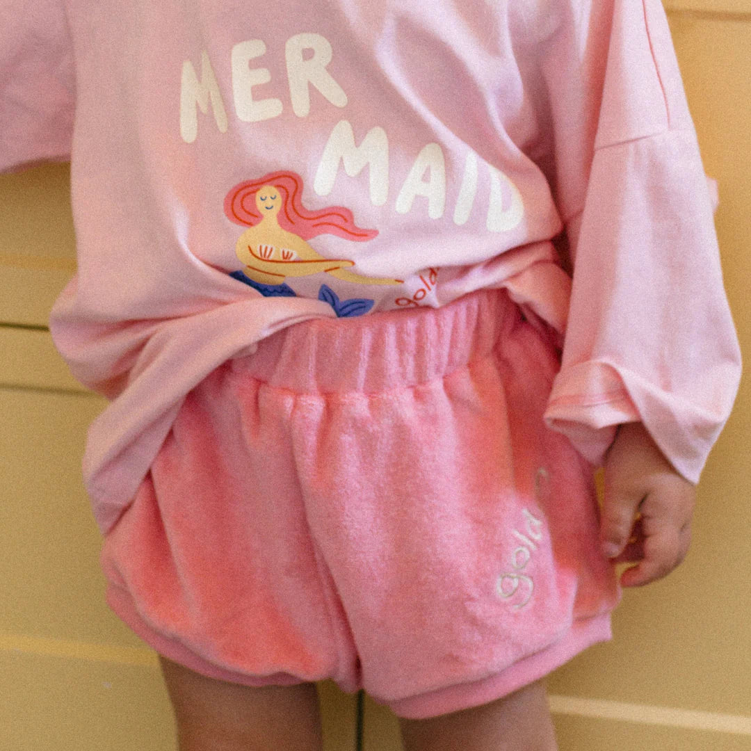 Mid Sleeve Tee | Mermaid - Pink Cream