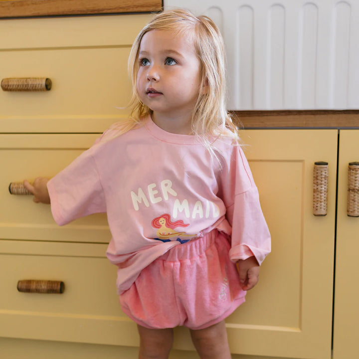 Mid Sleeve Tee | Mermaid - Pink Cream