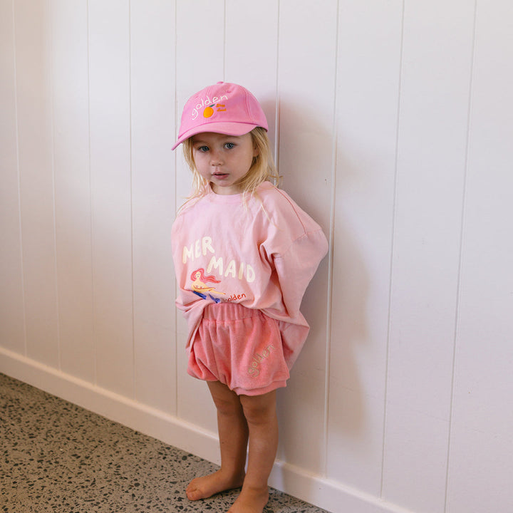 Mid Sleeve Tee | Mermaid - Pink Cream