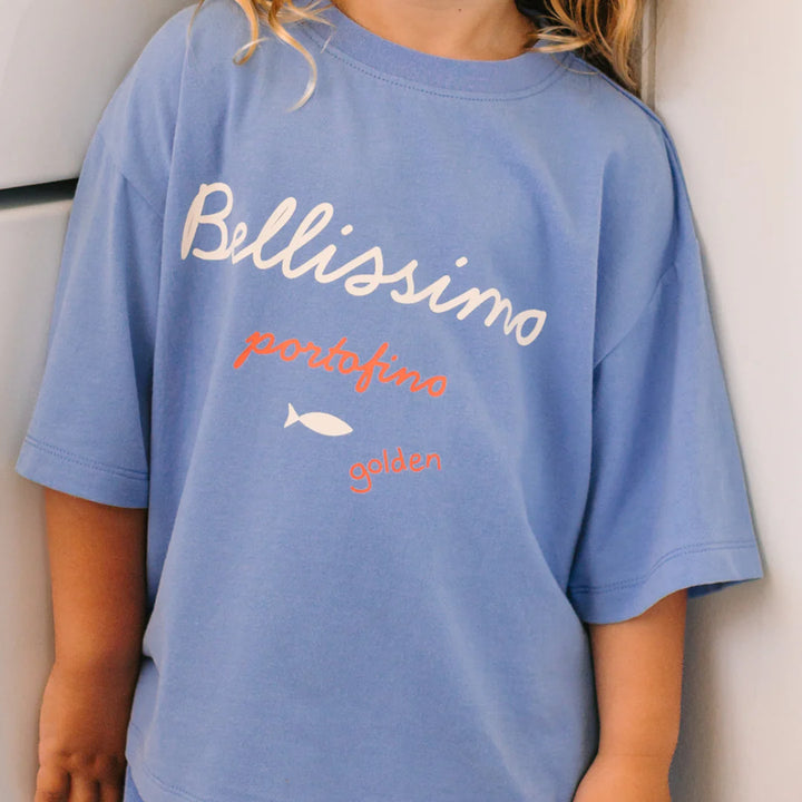 Mid Sleeve Tee | Bellissimo - Pool Blue