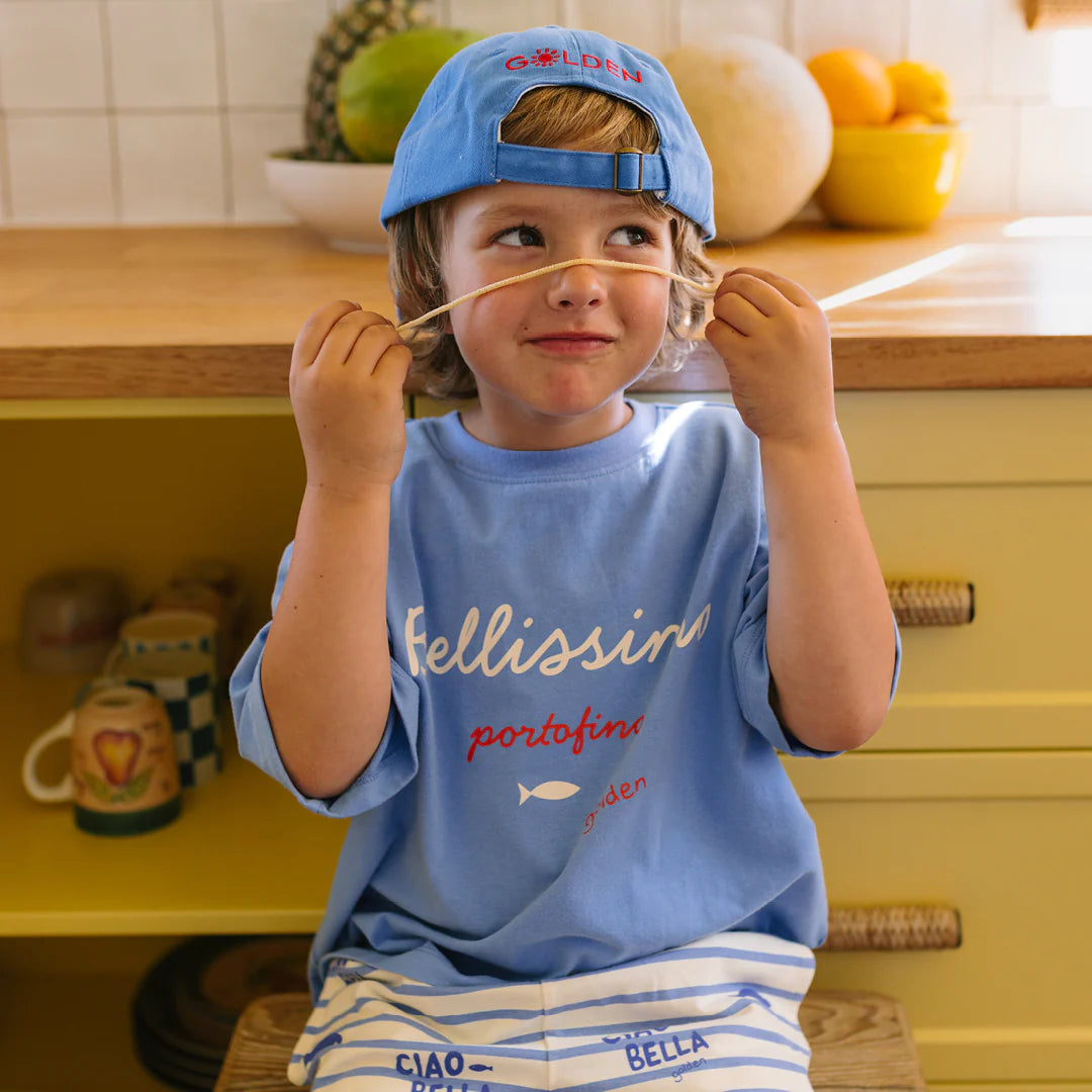 Mid Sleeve Tee | Bellissimo - Pool Blue