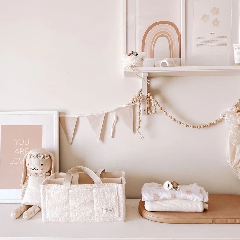 Nappy Caddy Organiser - Teddy | Bone Handles