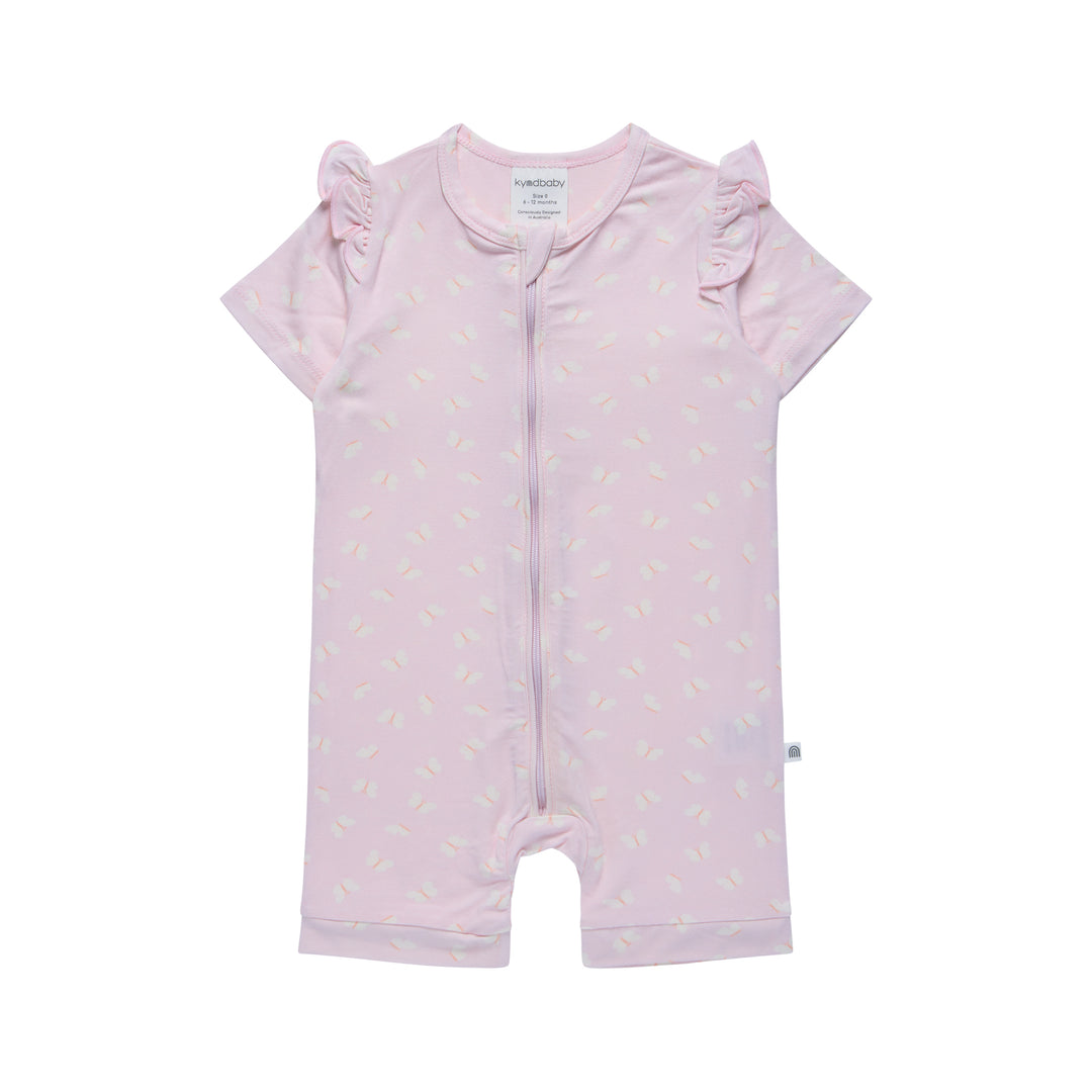 Onesie | Day or Night Short Sleeve with Frill - Lilac Flutter
