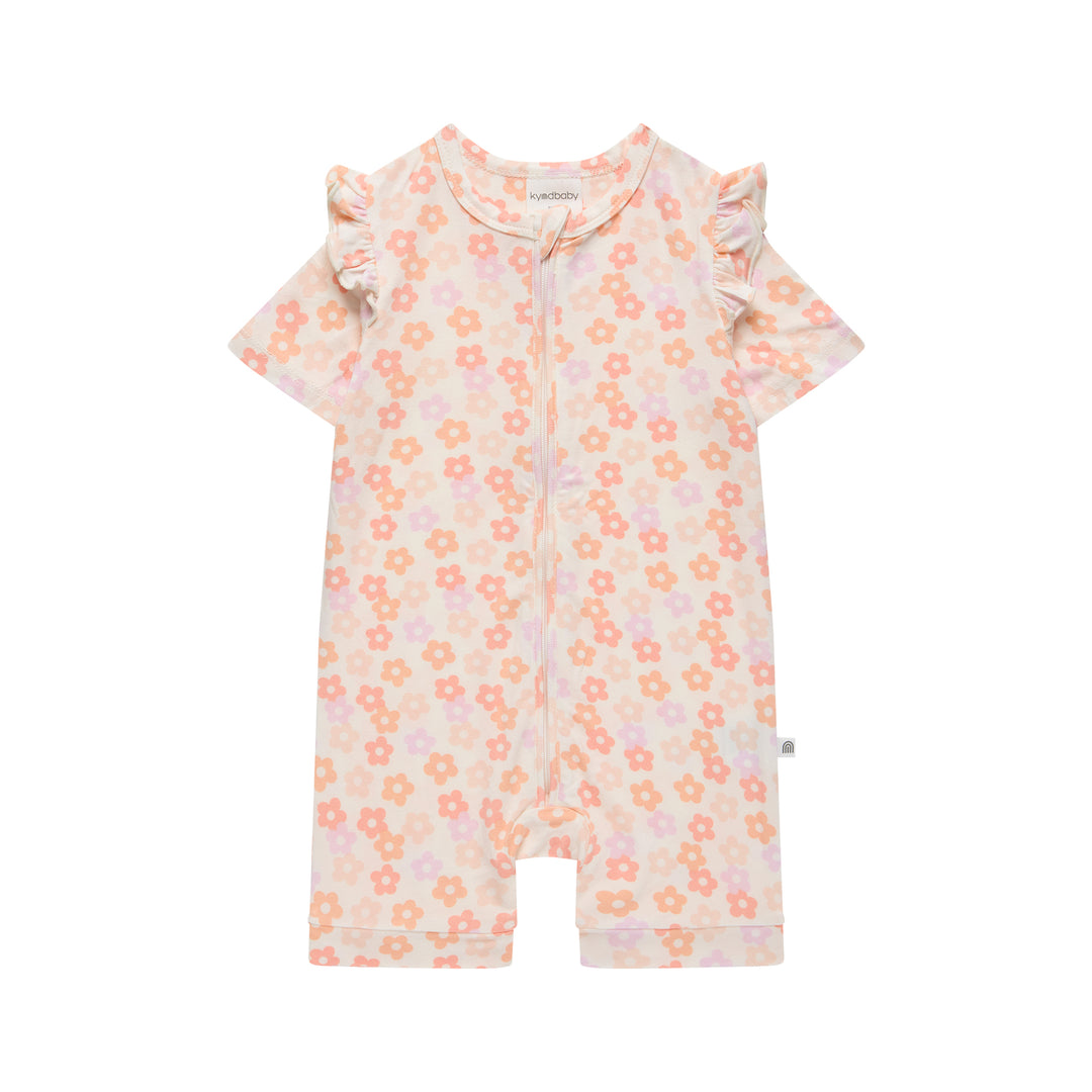 Onesie | Day or Night Short Sleeve with Frill - Blooms