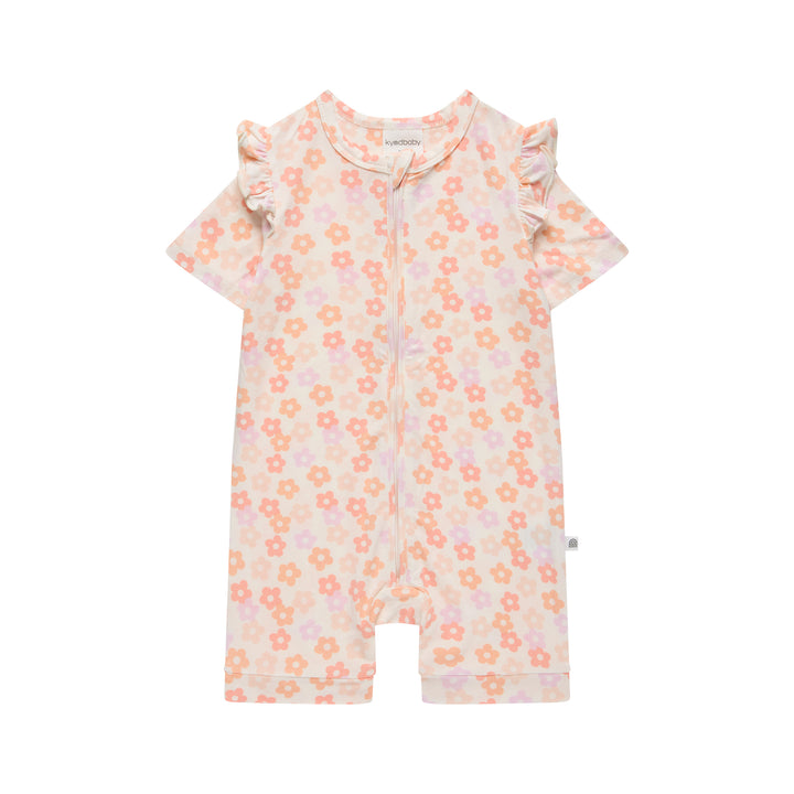 Onesie | Day or Night Short Sleeve with Frill - Blooms