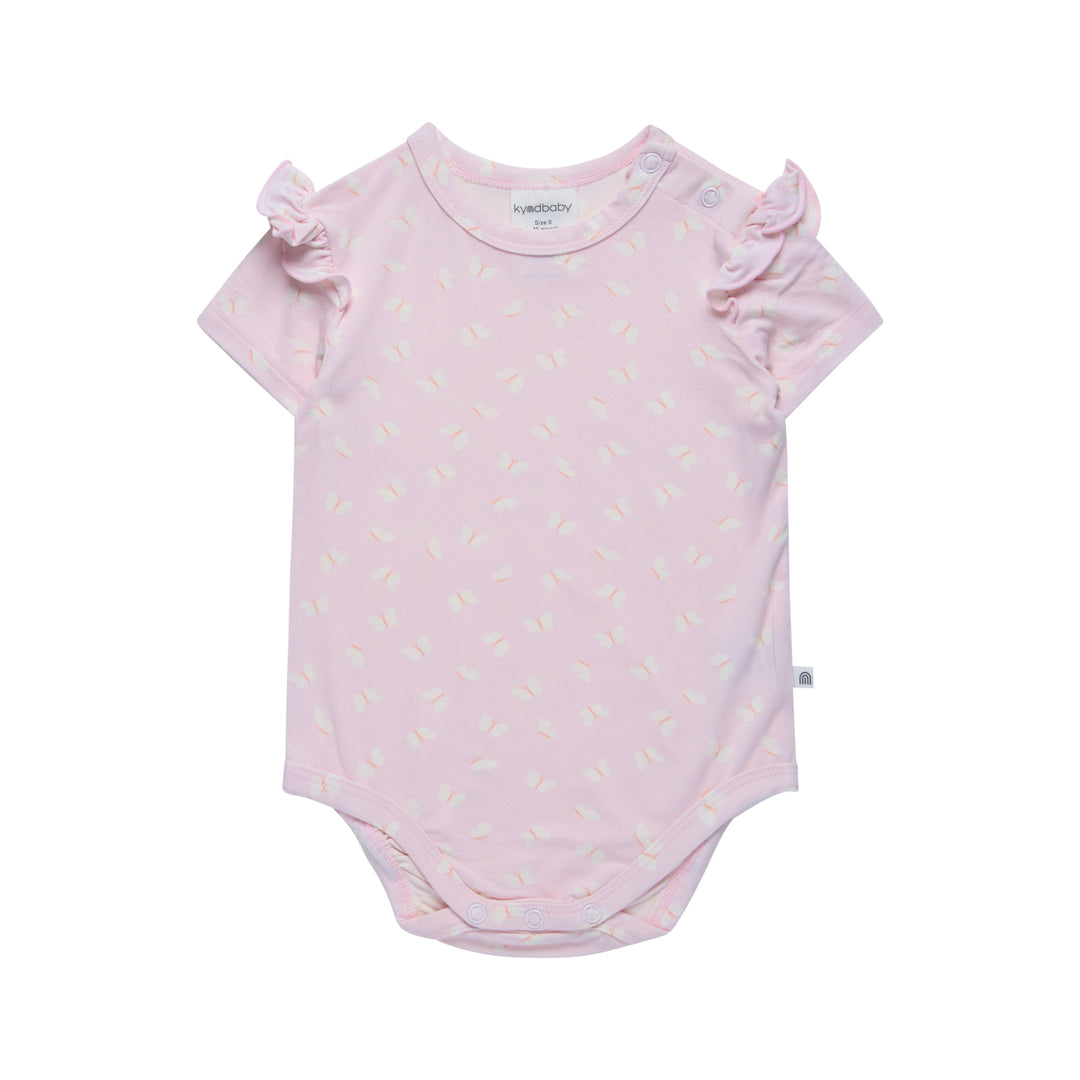 Bodysuit | Short Sleeve with Frill - Lilac Flutter