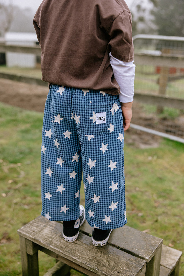 Dusty Star Pants | Blue Gingham