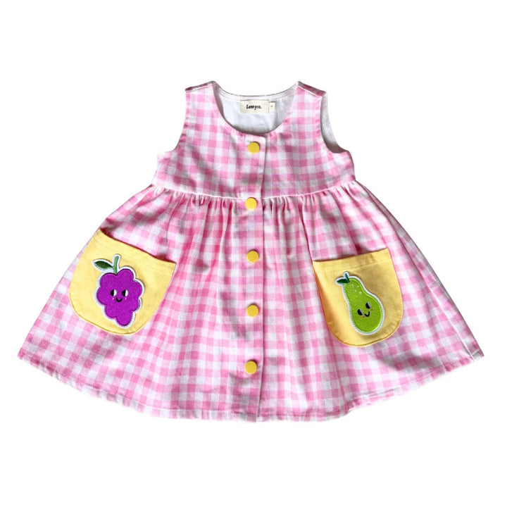 Pink Gingham Fruit Dress